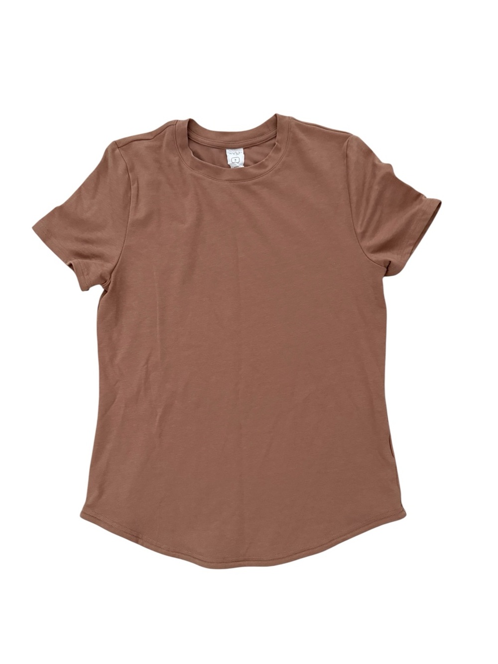 BYLT Basics active athleisure Crewneck Tee, Mocha. small.